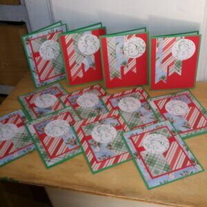 Handmade Set of 12 NWT Snowman Christmas Cards